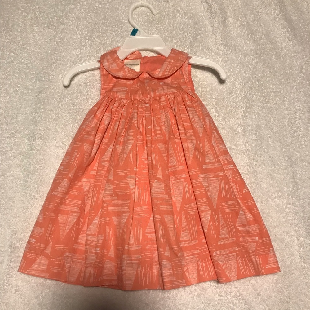 Macy’s 2 piece Dress and Panty Set 12 months Peach & white